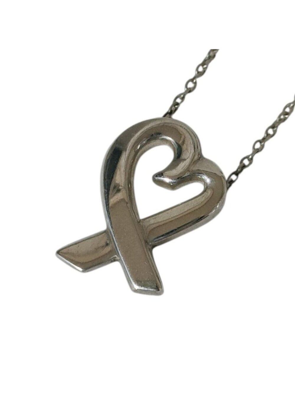 Tiffany & Co Paloma Picasso Loving Heart Chain Pendant 925 Sterling